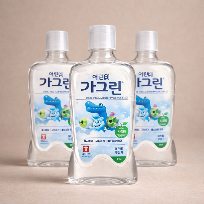 가그린 어린이 가글 사과맛 380ml 3개 구강청결제