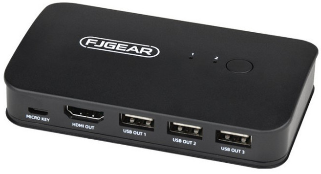 FJGEAR HDMI KVM切換器 二進一出 附桌面控制器, 1個, HDMI 二進一出, HDMI 二進一出