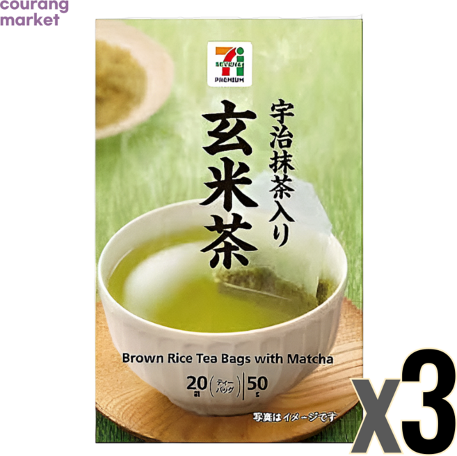 일본 세븐일레븐 우지말차 현미차 티백 20 녹차, 2.5g, 3개, 20개입