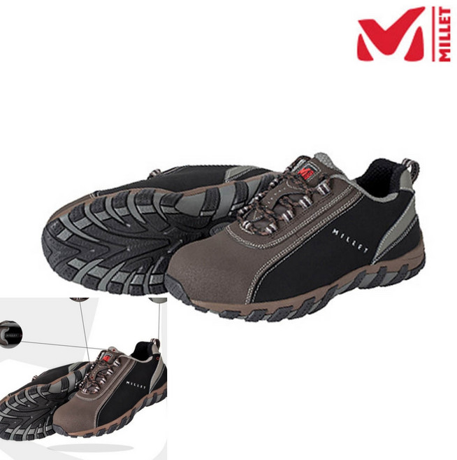 밀레 다이얼 4인치 작업화 안전보호구, 290, 블랙브라운