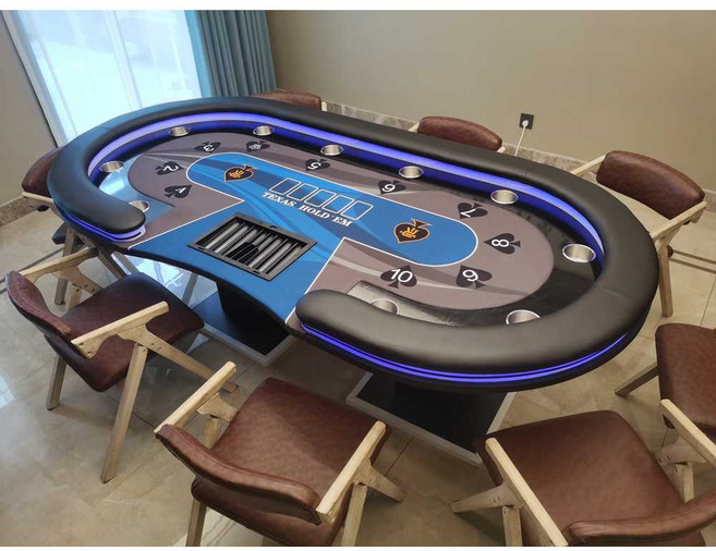 홀덤 테이블 포커테이블 카드 보드판 LED 텍사스, 280x120cm (빨간색과 검정색), 1개