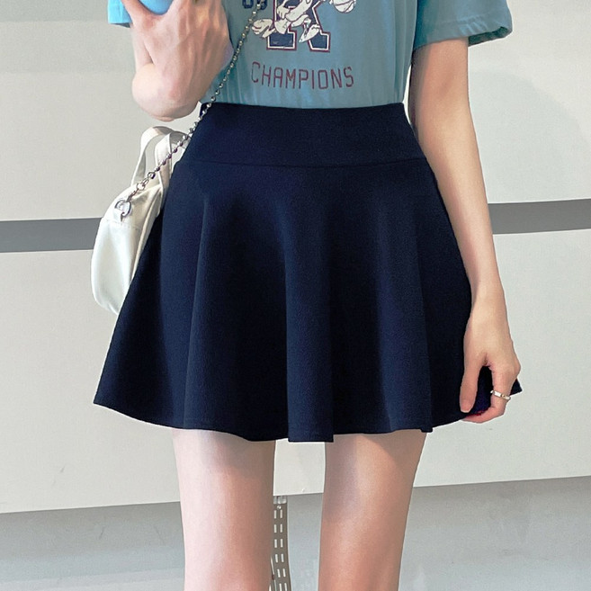 화지나무 하이웨스트 A라인 밴딩 플레어 미니 스커트