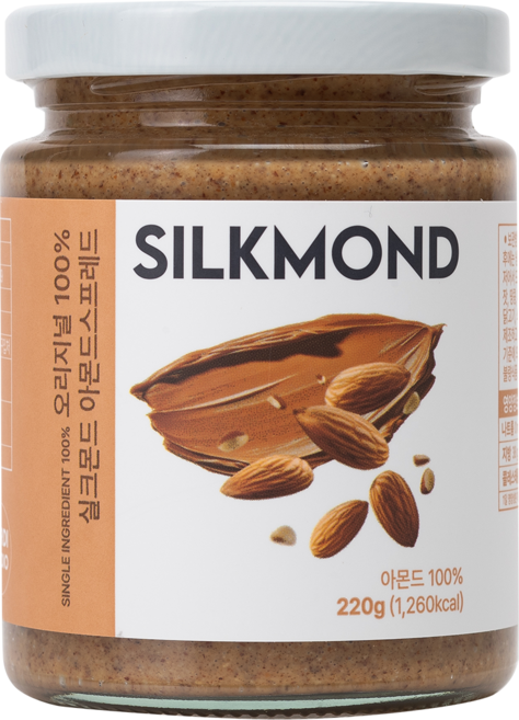 실크몬드 아몬드스프레드 100% 오리지널 버터 무첨가, 1개, 220g