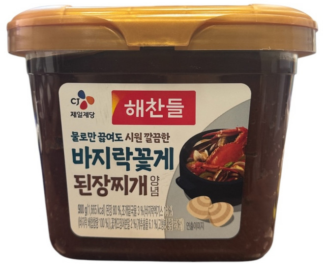 해찬들 물로만 끓여도 시원 깔끔한 바지락 꽃게된장찌개 양념, 900g, 1개