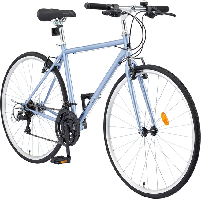 2025 스마트 하이브리드자전거 셔플 700C 원터치 21단 완조립, 1개, 440cm, 블루실버