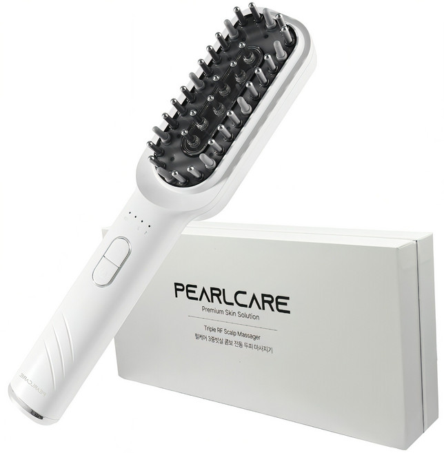 펄케어 두피 마사지기 관리기 브러쉬 고주파 EMS 헤어갈바닉, PL-HC1, 화이트