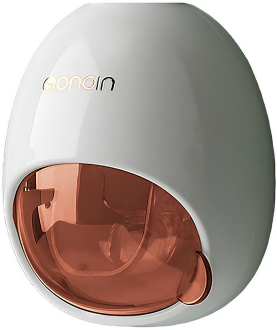 AVONIA 치약디스펜서 원터치 자동 무타공 원형 치약짜개, 1세트, 다홍색 연회색