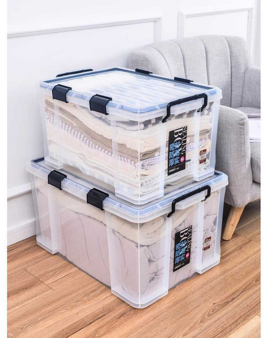 투명 리빙박스 85L 소품 펜트리 언더베드 박스 대형 옷장, 1개, 수납 박스 55L