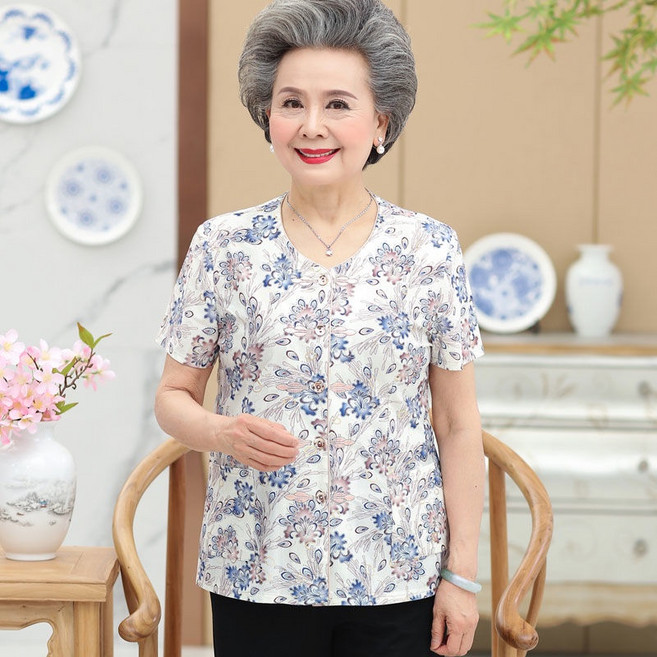 短袖上衣 奶奶裝 大尺碼 媽媽襯衫