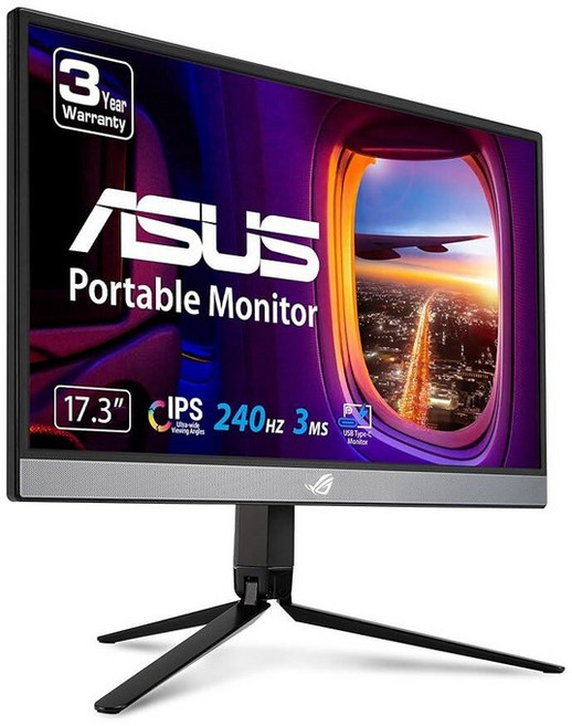 ASUS ROG Strix 173인치 1080P 휴대용 게이밍 모니터XG17AHP-FHD IPS 240Hz 어댑티브 싱크 내장 배터리 백 삼각대 스탠드 USB 타입-C 노트북 PC, 4 17" IPS 240Hz w/ Tripod, Car