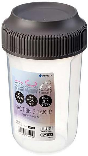 이노마타 단백질 쉐이커 보틀 프로틴 헬스 물통 선식 쉐이커통, 2개, 560ml, 블랙