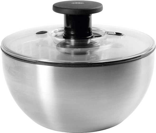 OXO 야채 탈수기 5.7L 스테인레스 대형 샐러드 스피너, 5.7리터, 1개