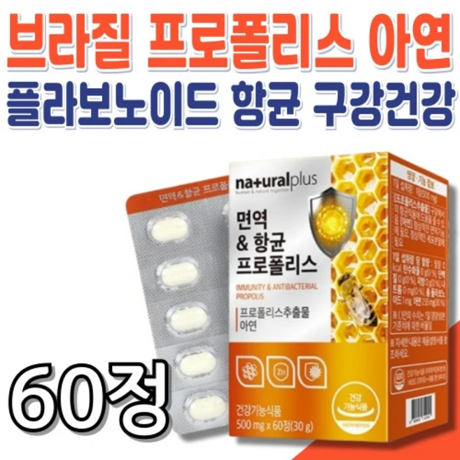 면역 항균 프로폴리스 500mg x 60정 WB, 1개 - 쿠팡