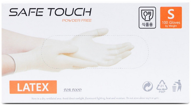 라텍스 위생장갑(100매x1팩) 식품용/실험실용/요리용/주방용, L, L, 100개