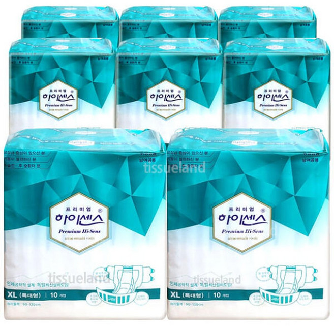 하이센스 프리미엄 매직테이프 와이드 XL 특대형 10P x8팩 성저귀, 10개입, 8개