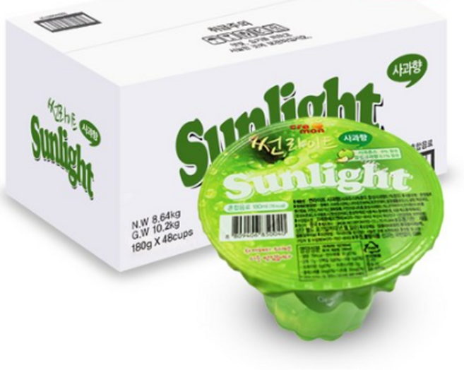 썬라이트 끄래몽 사과 젤리푸딩, 180ml, 48개