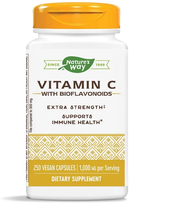 Nature's Way Vitamin C with Bioflavonoids 네이쳐스 웨이 비타민 바이오플라보노이드 함유 1000mg 250베지캡슐, 1개, 250정 - 쿠팡