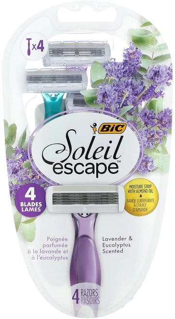 BIC Soleil E스케이프 여성용 일회용 면도기 라벤더 & 유칼립투스 면도기 4개, BICSoleilE스케이프여성용일회용면도기라벤더유칼립투, 1개 - 쿠팡