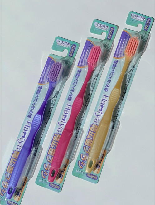 일본 크리에이트 하미야 스파이럴 칫솔 초극세모 부드러운 광폭헤드 잇몸마사지, 12개입, 1개