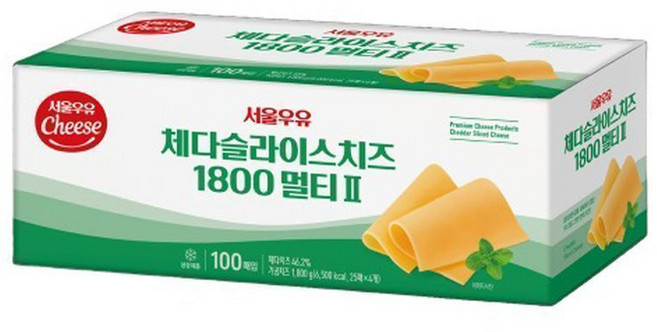 서울우유 체다슬라이스치즈 1.8kg 멀티, 4개
