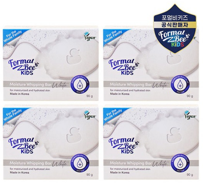 포멀비 키즈 모이스처 휘핑바 90g 4개, 화이트