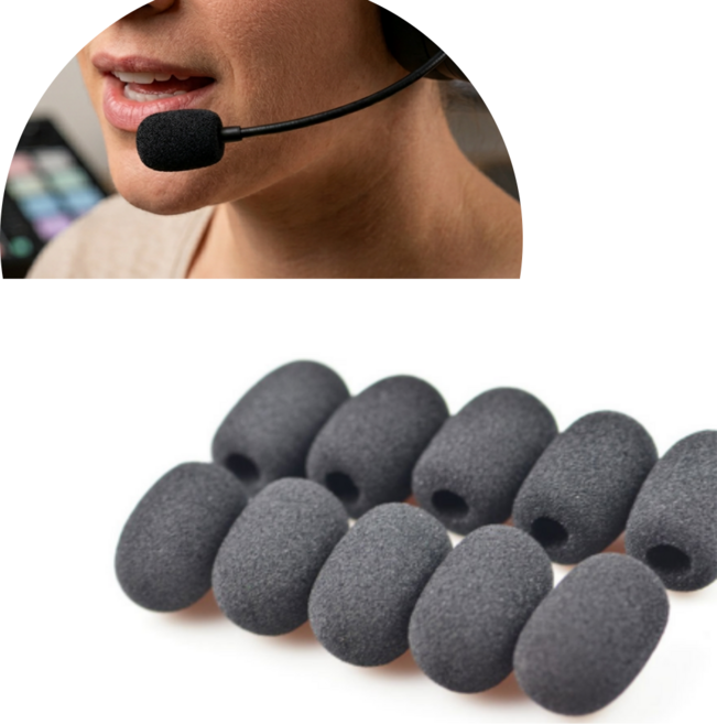 픽셀로그 핀 마이크 스펀지 커버 10개, 블랙, k-312