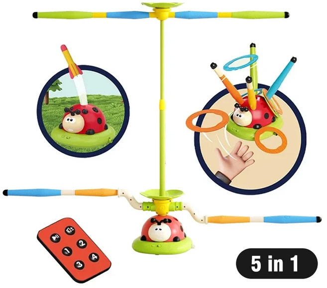 5in 1 줄넘기 기계 페룰 후프 게임 장난감 다기능 스포츠 체성 감각, 03 5 in 1