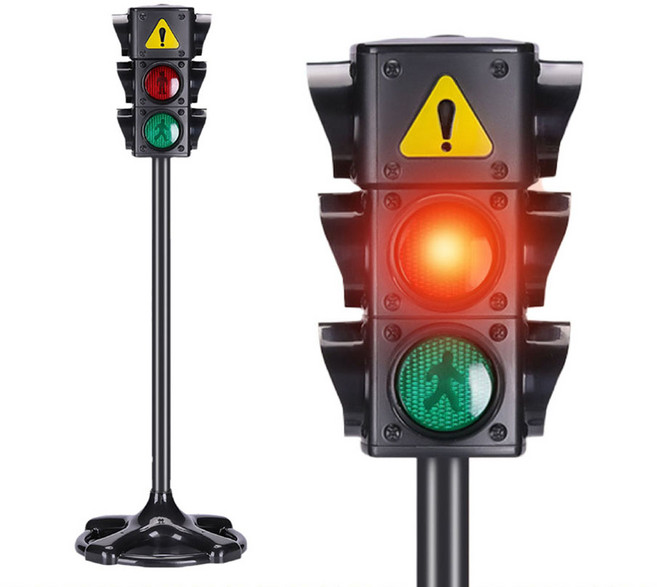 仿真交通號誌燈玩具 聲光兒童交通安全教育玩具, 大款-紅綠燈玩具, 1個