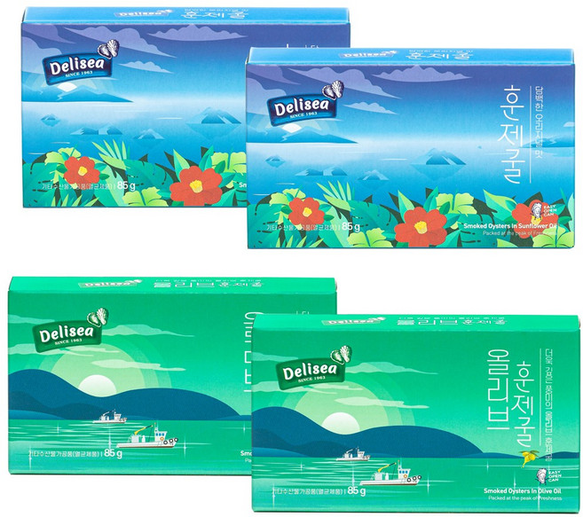 델리씨 국내산 훈제굴 4캔 (오리지널 2캔+올리브유2캔), 4개