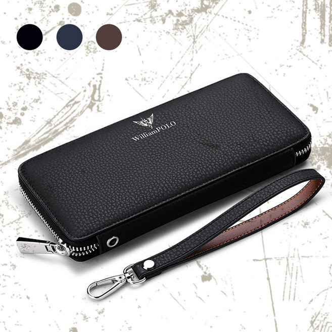 지퍼형 장지갑 고급 소가죽 휴대폰 통장 남자 지갑 선물