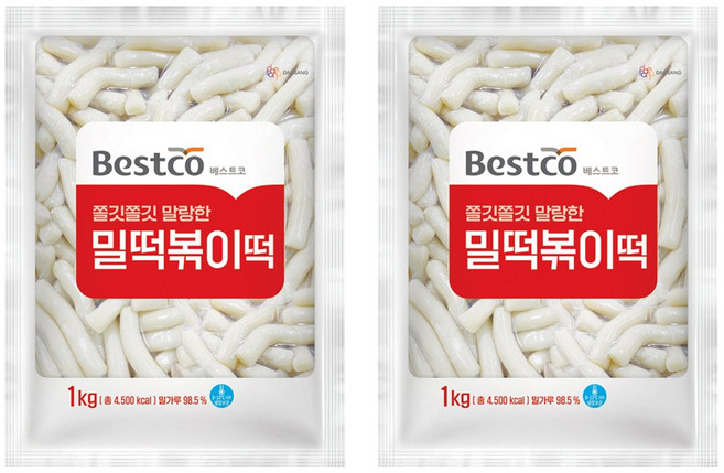 베스트코 밀떡볶이떡 2kg, 2개, 1kg