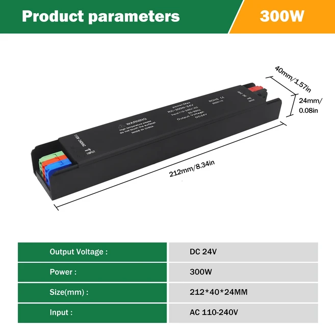 DC12V/24V LED 전원 공급 장치 조명 변압기 60W 100W 200W 300W 400W AC170-264V 어댑터 드라이버 2835 505, 01 DC24V, 05 300W, 1개