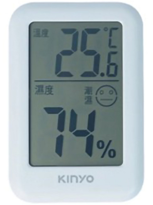 KINYO 大螢幕顯示 金屬表面 AAA電池供電, 電子式溫溼度計TC-14, 1個