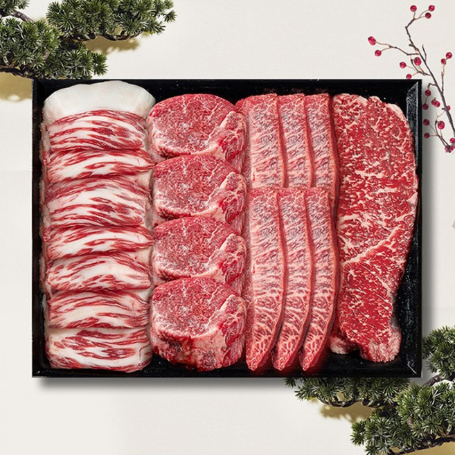 [예담우] 1++등급 한우구이 선물 예담설세트 1kg(차돌박이250g+안심250g+채끝250g+부채살250g)