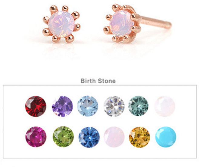 미엔느 실버925 탄생석 미니 귀걸이