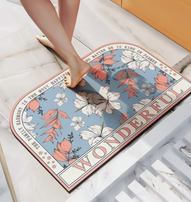 어클래씨데이 빨아쓰는 규조토 발매트 플라워, 핑크