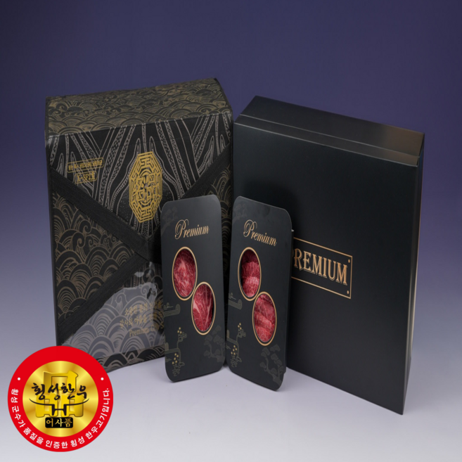 횡성농업한우 1+등급 횡성한우 선물 세트 2구 등심 부채살 구이용 800g, 1세트