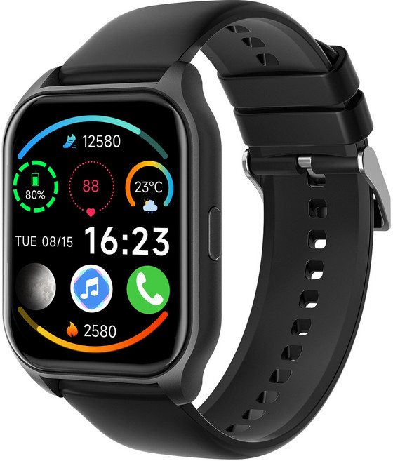 블루투스 스마트 워치 통화가능 웨어러블 1.83인치 한글판, GPS + 블루투스, 4.2cm, 블랙