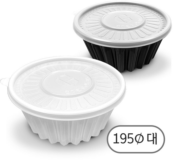 195파이 면용기 대 1420ml 냉면 칼국수 포장 배달용기 탕용기 국내생산 강력한밀폐력, 백색, 1박스, 150세트