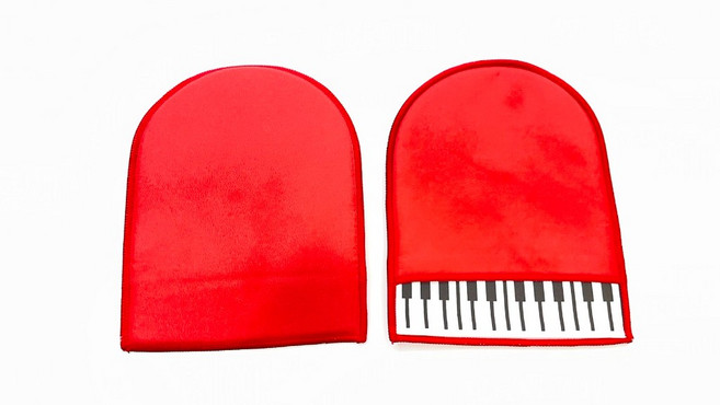 老羊樂器店 鍵盤清潔布 擦琴手套 雙面絨布 適用鋼琴 古箏 小提琴 吉他, 紅色, 1個