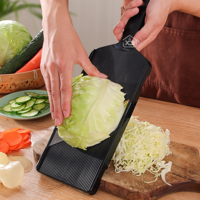 허밍 만능 양배추 채칼 슬라이서 푸드 양파 오이 무채 채썰기, 1개, 블랙
