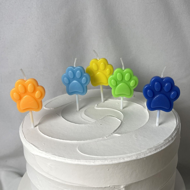 강아지 발바닥초 귀여운 케이크초 생일파티, 1개