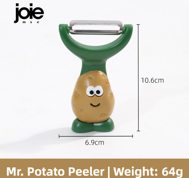 Joie 감자 필러 스테인레스 스틸 과일 야채 오이 다기능 강판 홈 주방 도구, 01 Mr. Potato Peeler, 1개