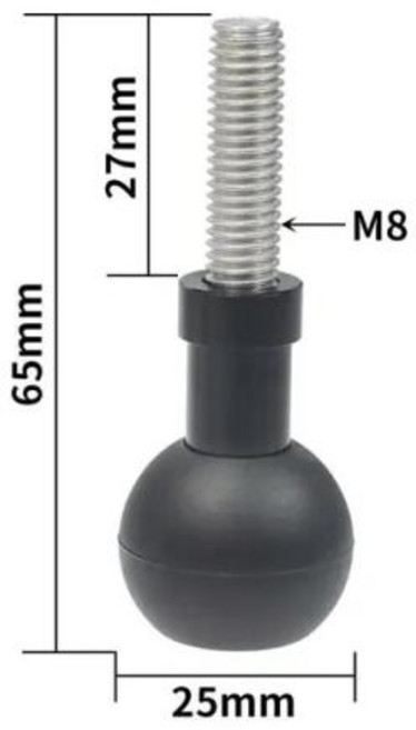 알루미늄 볼 헤드 어댑터 17mm 25mm M6 M8 M10 나사 RAM Garmin 마운트 오토바이 GPS 전화 자동차 브래킷 Insta360 X3 스탠드, 5) 25mm to M8 screw, 5)25mm to M8 screw