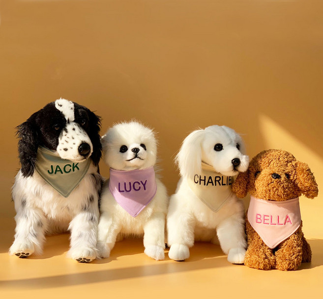 유앤펫 강아지 고양이 순면 네이밍 자수 커스텀 스카프 케이프, 그린(이모티콘1000원), 1개