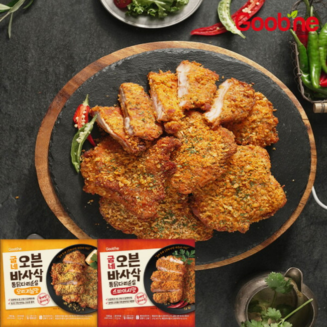 [굽네몰] 굽네 오븐바사삭 통닭다리순살 총 6팩! 오리지널 3팩+스파이시 3팩, 상세 설명 참조, 상세 설명 참조, 130g