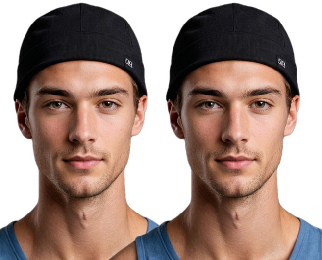 자전거 모자 스컬캡 두건 쪽모자 오토바이 등산 바이크 속모자 라이딩 쿨 헬멧 이너캡 비니 운동 조각모 사이클링캡 여름용 비니 스포츠 남자, 블랙, 2개