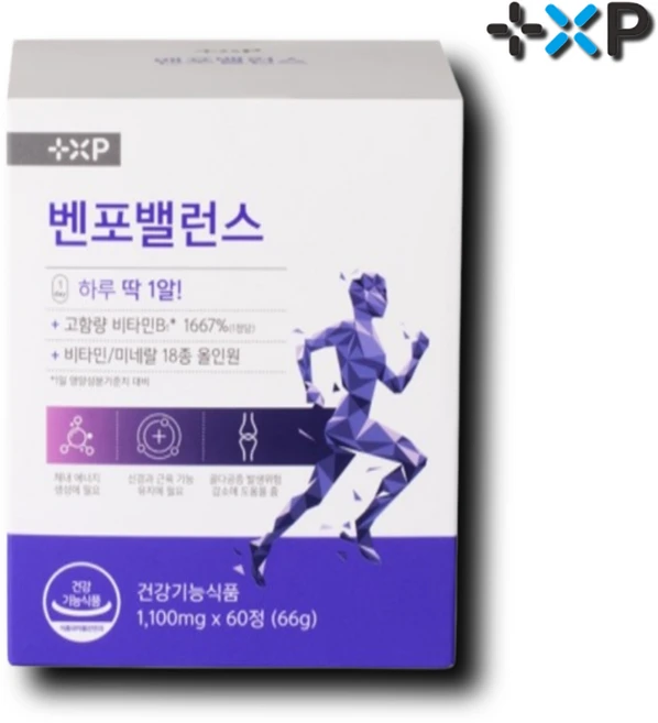 벤포벨런스 활력 비타민 B군 고함량 종합비타민 하루 1알, 1박스, 60정 - 쿠팡
