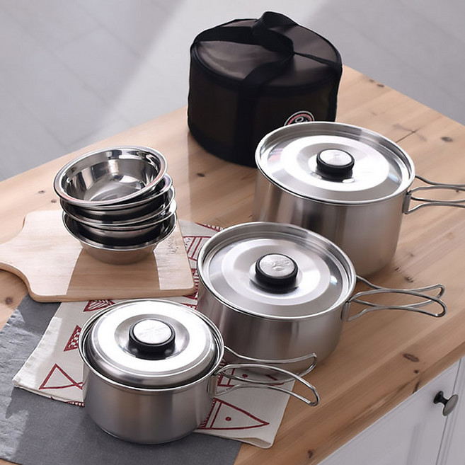 까사니 네이처 스테인레스 코펠 세트 6-7인용, 1개