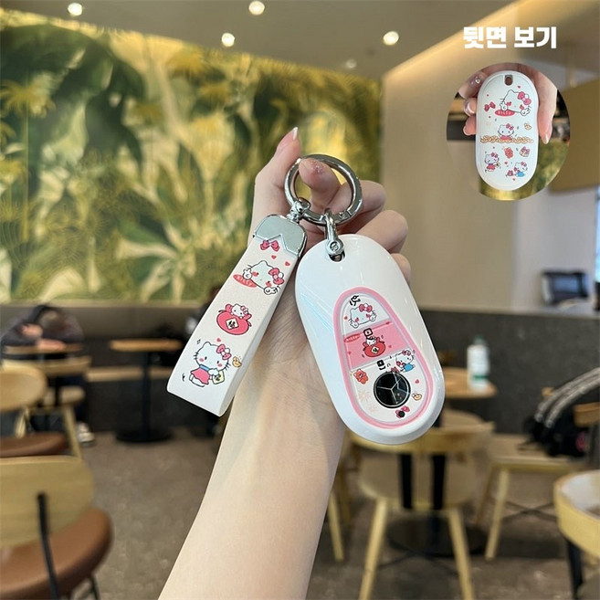 (원시인) 산리오 헬로키티 벤츠 c260l 키 케이스 c200l/glc 자동차 e300l 셸 a200l/gla 버클 cla 여성용 a180 적용 키 홀더 열쇠고리, 벤츠 Y 모델, *헬로키티 + 세트 스트랩